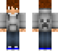 Gray hoddie minecraft skin